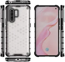 GEHLOT ; OneStep Towards Online Honeycomb Heavy Duty Four Corner Shockproof Protection Clear Transparent Luxury Bumper PC+TPU Hard Back Case Cover for Vivo X30 Pro (Black)-thumb3