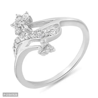 Mahi Rhodium Plated Catalyzing Beauty Ring With CZ Stones for Women FR1100065R12