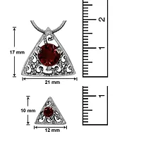 Mahi with Swarovski Elements Red Triangle Beauty Rhodium Plated Pendant Set for Women NL1104143RRed-thumb4