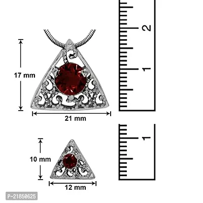 Mahi with Swarovski Elements Red Triangle Beauty Rhodium Plated Pendant Set for Women NL1104143RRed-thumb5