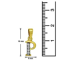 Mahi CZ P Letter Gold Plated Pendant for Women PS1100166G-thumb2