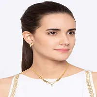 Mahi Gold Plated Curve Necklace Set with Crystal for Girls and Women NL1103716G-thumb2