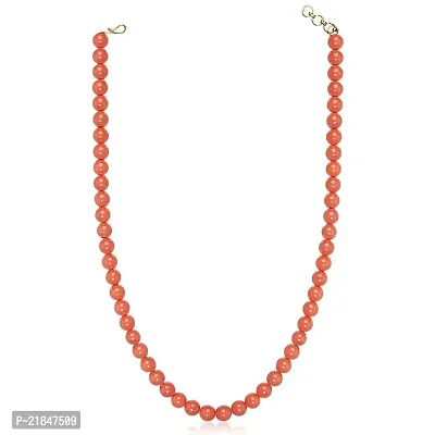Oviya Orange Artificial Pearl Necklace for Women NL2109604G