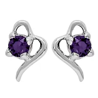 Mahi with Swarovski Crystals Violet Victorian Heart Rhodium Plated Pendant Set for Women (NL1104141RCVio)-thumb2