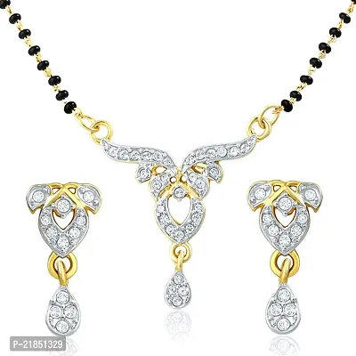 Mahi Gold Plated Pure Alliance Mangalsutra Set with CZ for Women NL1106006GCC
