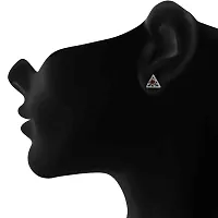 Mahi with Swarovski Elements Brown Triangle Beauty Rhodium Plated Earrings for Women ER1194143RBro-thumb1