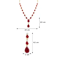 Oviya Gold Plated Ruby Pink Charismatic Necklace Set with Crystals for Women with Free Silver Laxmi Coin NL2103114GCI-thumb4