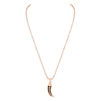 Mahi Rose Gold Plated Claw Shaped Black Crystals Unisex Pendant with Chain (PS1101813ZBla)-thumb2