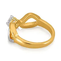 Mahi with Swarovski Zirconia Solitaire Cross Gold and Rhodium Dual Tone Finger Ring for Women FR1105038M14-thumb1