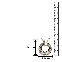 Mahi Silver Oxidized Round Crystal Mangalsutra Pendant For Women (PS1101725R)-thumb2