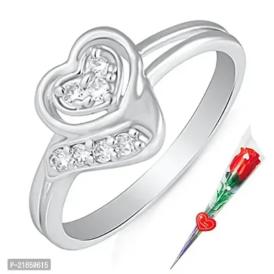 Mahi Symphonic Love Finger Ring with CZ with Rose Stick for Women FR5100494RCSt14