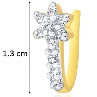 Oviya Floral Nose Pin with Cubic Zirconia for Women and Girls NR1100154G-thumb2