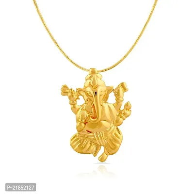 Mahi Gold Plated Vighna Ganesh ji Pendant with CZ for Women PS1101505GC-thumb0