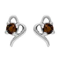 Mahi with Swarovski Crystals Brown Victorian Heart Rhodium Plated Pendant Set for Women (NL1104141RCBro)-thumb2