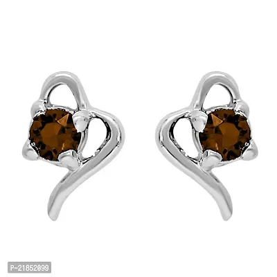 Mahi with Swarovski Crystals Brown Victorian Heart Rhodium Plated Pendant Set for Women (NL1104141RCBro)-thumb3