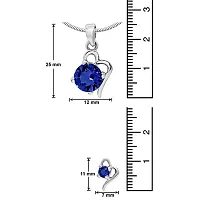 Mahi with Swarovski Elements Dark Blue Victorian Heart Rhodium Plated Pendant Set for Women NL1104141RDBlu-thumb4