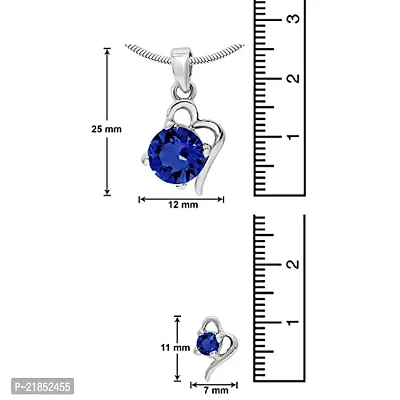 Mahi with Swarovski Elements Dark Blue Victorian Heart Rhodium Plated Pendant Set for Women NL1104141RDBlu-thumb5