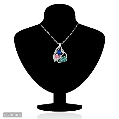 Oviya Enchanting Butterfly Pendant with Crystal Stones for Girls and Women PS2101623R-thumb2