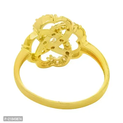 Mahi Gold Plated Tangled Love Finger Ring with CZ for Women FR1100648G-thumb3