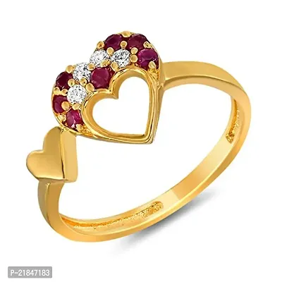 Mahi Ruby  CZ 24K Gold Plated Fashion Finger Ring for Women FR1100311G10