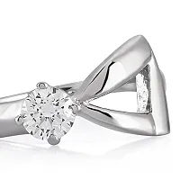 Mahi with Swarovski Zirconia Solitaire Triangle Rhodium Plated Cuneate Finger Ring for Women FR1105034R10-thumb2