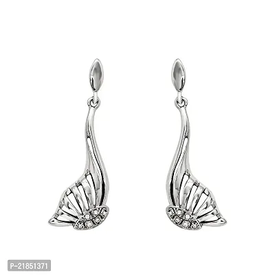 Mahi Crystal Butterfly Rhodium Plated Earring for Women ER1192729R-thumb0