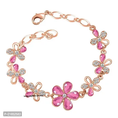 Oviya Rose Gold Brass and Alloy Bracelet for Women