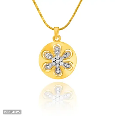 Mahi Valentine Love Gold Plated Enchanted Lotus Pendant Set with Crystals for Women NL1101777G-thumb2