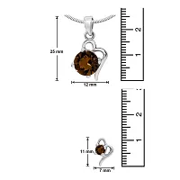 Mahi with Swarovski Crystals Brown Victorian Heart Rhodium Plated Pendant Set for Women (NL1104141RCBro)-thumb4