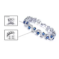 Mahi Rhodium Plated Rich Royal Blue Crystals Bracelet for Women BR1100276RCC-thumb1