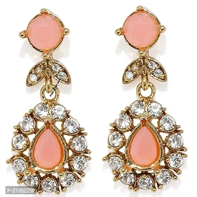 Mahi Dangler Earrings for Women (Carrot Pink) (ER1109552G)