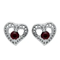 Mahi with Swarovski Elements Red Stylized Heart Rhodium Plated Pendant Set for Women NL1104139RRed-thumb2