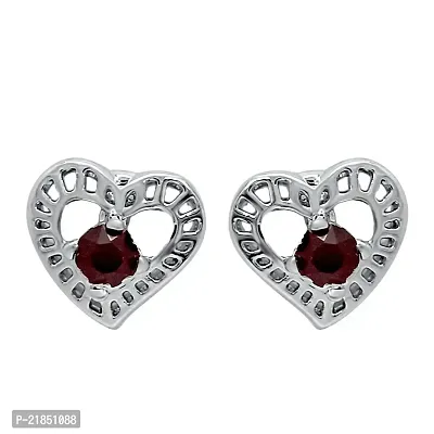 Mahi with Swarovski Elements Red Stylized Heart Rhodium Plated Pendant Set for Women NL1104139RRed-thumb3