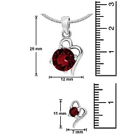 Mahi with Swarovski Elements Red Victorian Heart Rhodium Plated Pendant Set for Women NL1104141RRed-thumb4