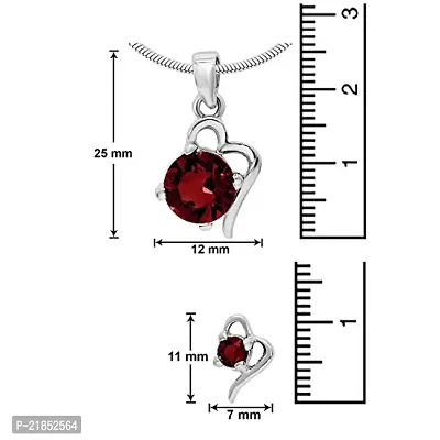 Mahi with Swarovski Elements Red Victorian Heart Rhodium Plated Pendant Set for Women NL1104141RRed-thumb5