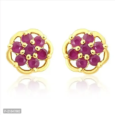 Mahi Gold Plated Millennia Earrings with Ruby ER1108969G