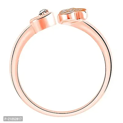 Mahi Tripple Heart Rosegold Plated Adjustable Finger Ring with Crystal for Women (FR1103129ZWhi)-thumb4