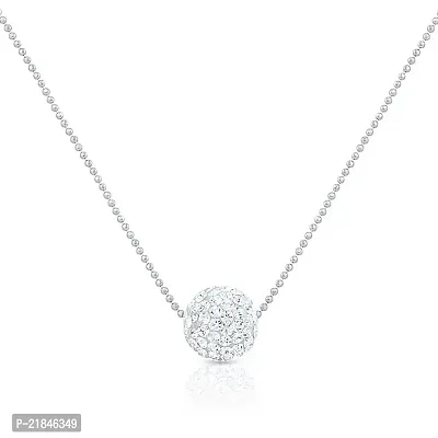 Oviya Rhodium Plated Mesmerizing Shine Pendant Set with Crystal for Women NL2103104R-thumb2