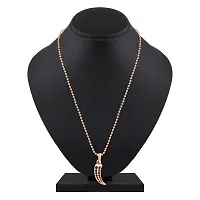 Mahi Rose Gold Plated Claw Shaped Black Crystals Unisex Pendant with Chain (PS1101813ZBla)-thumb1