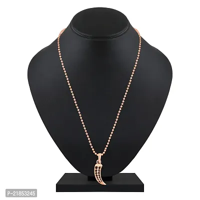 Mahi Rose Gold Plated Claw Shaped Black Crystals Unisex Pendant with Chain (PS1101813ZBla)-thumb2