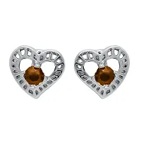 Mahi with Swarovski Elements Brown Stylized Heart Rhodium Plated Pendant Set for Women NL1104139RBro-thumb2
