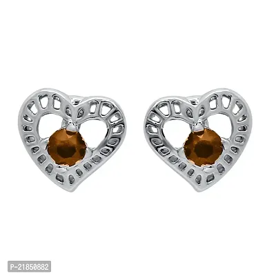 Mahi with Swarovski Elements Brown Stylized Heart Rhodium Plated Pendant Set for Women NL1104139RBro-thumb3