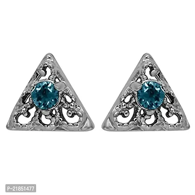 Mahi with Swarovski Elements Light Blue Triangle Beauty Rhodium Plated Pendant Set for Women NL1104143RLBlu-thumb3