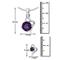 Mahi with Swarovski Crystals Violet Victorian Heart Rhodium Plated Pendant Set for Women (NL1104141RCVio)-thumb4