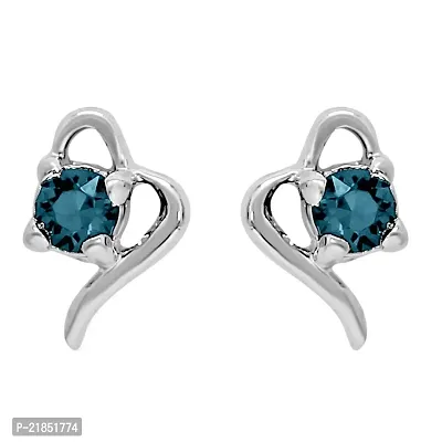 Mahi with Swarovski Crystals Light Blue Victorian Heart Rhodium Plated Pendant Set for Women (NL1104141RCLBlu)-thumb3