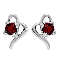 Mahi with Swarovski Elements Red Victorian Heart Rhodium Plated Pendant Set for Women NL1104141RRed-thumb2