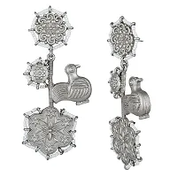 Mahi Tradional Ethnic Oxidised Rhodium Plated Artificial Pearl Floral Dangler Earring for Women (ER1109766R)-thumb2