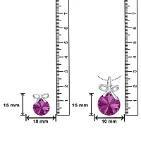 Mahi Fushia Purple Swarovski Crystals Bow Pendant Set for Women and Girls NL1104080RCFus-thumb2