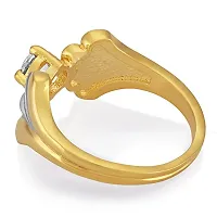 Mahi with Swarovski Zirconia Solitaire Floral Petal Gold and Rhodium Dual Tone Finger Ring for Women FR1105035M14-thumb1