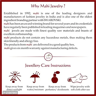 Mahi with Swarovski Zirconia Solitaire Round Rhodium Plated Modish Art Finger Ring for Women FR1105016R12-thumb3